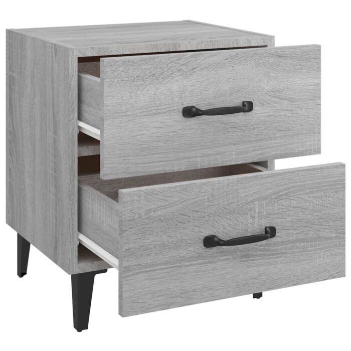 Tables de chevet 2 pcs Sonoma gris 40x35x47,5 cm – Image 4
