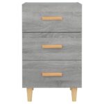 Table de chevet sonoma gris 40x40x66 cm bois d'ingénierie – Image 2