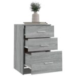 Table de chevet Sonoma gris 40x40x63 cm Bois d'ingénierie – Image 3