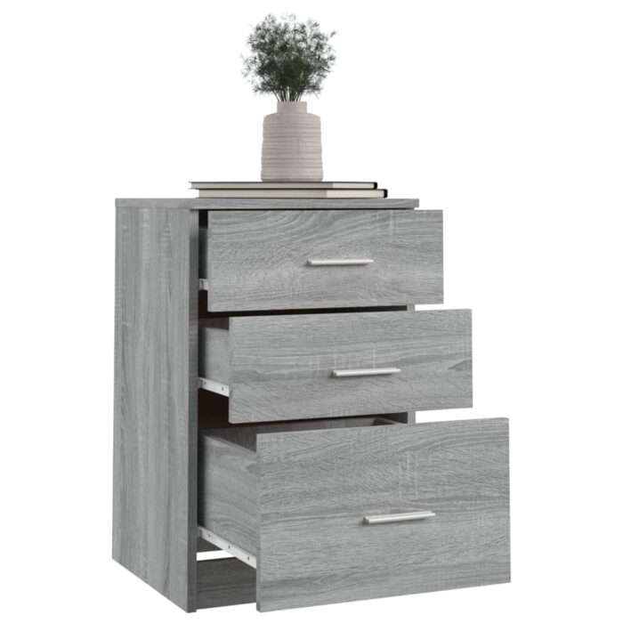 Table de chevet Sonoma gris 40x40x63 cm Bois d'ingénierie – Image 3