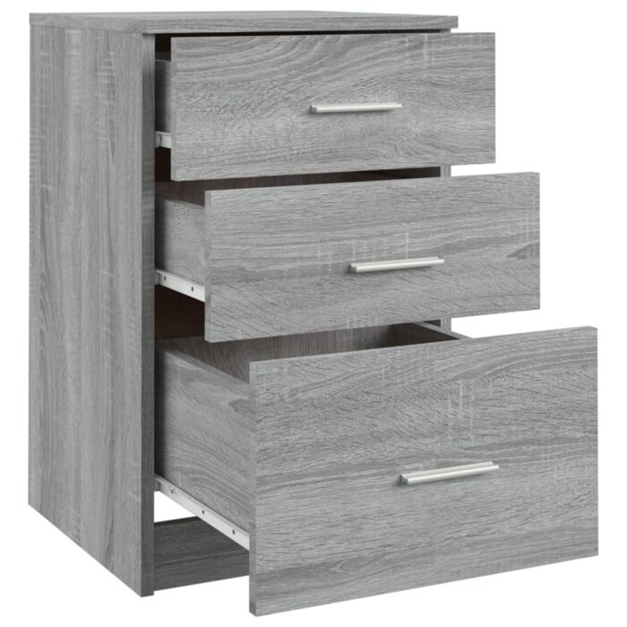 Table de chevet Sonoma gris 40x40x63 cm Bois d'ingénierie – Image 6