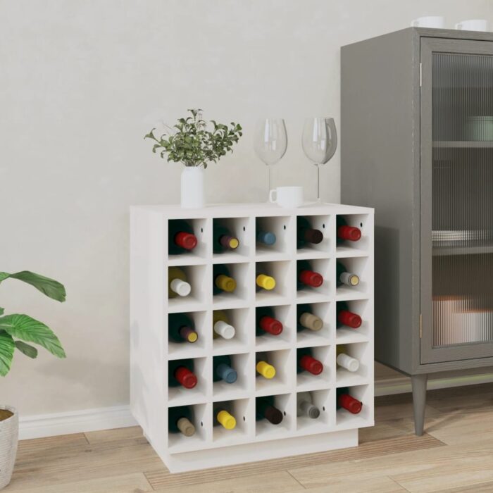 821528_1.jpg Armoire à vin Blanc 55,5x34x61 cm Bois de pin massif – Image 1