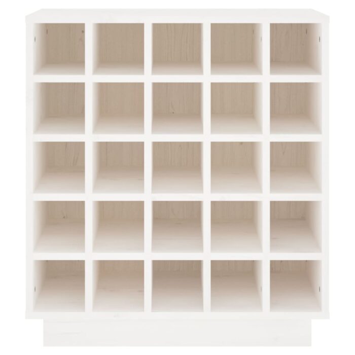 Armoire à vin Blanc 55,5x34x61 cm Bois de pin massif – Image 3