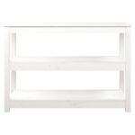 Table console Blanc 110x40x74 cm Bois massif de pin – Image 3