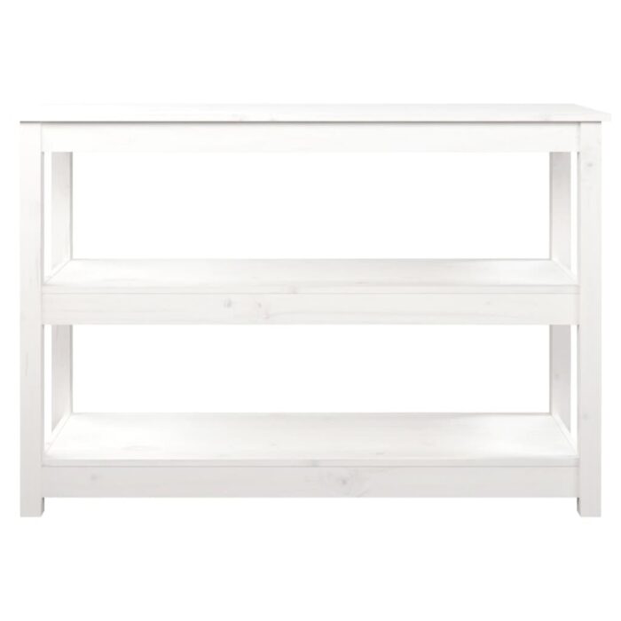 Table console Blanc 110x40x74 cm Bois massif de pin – Image 3