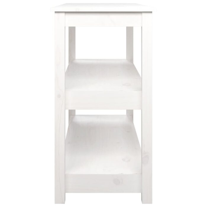 Table console Blanc 110x40x74 cm Bois massif de pin – Image 4