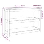 Table console Blanc 110x40x74 cm Bois massif de pin – Image 6