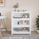 Bibliothèque Blanc 80x35x97 cm Bois de pin massif