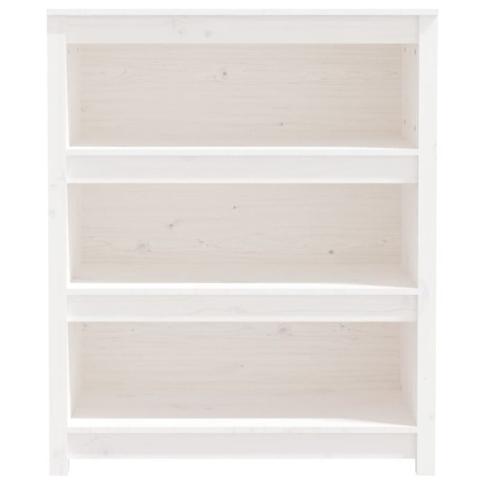 Bibliothèque Blanc 80x35x97 cm Bois de pin massif – Image 3