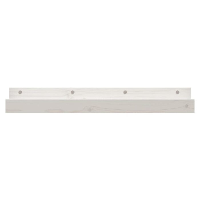 Étagères murales 2 pcs Blanc 80x12x9 cm Bois de pin massif – Image 2