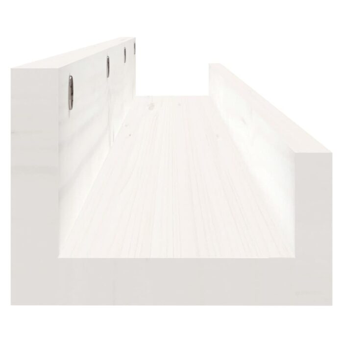 Étagères murales 2 pcs Blanc 80x12x9 cm Bois de pin massif – Image 3