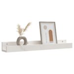 Étagères murales 2 pcs Blanc 80x12x9 cm Bois de pin massif – Image 5