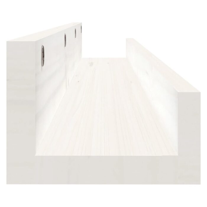 Étagères murales 2 pcs Blanc 110x12x9 cm Bois de pin massif – Image 3