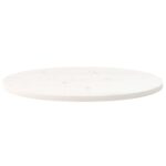 Dessus de table blanc 70x35x2,5 cm bois de pin massif ovale – Image 2