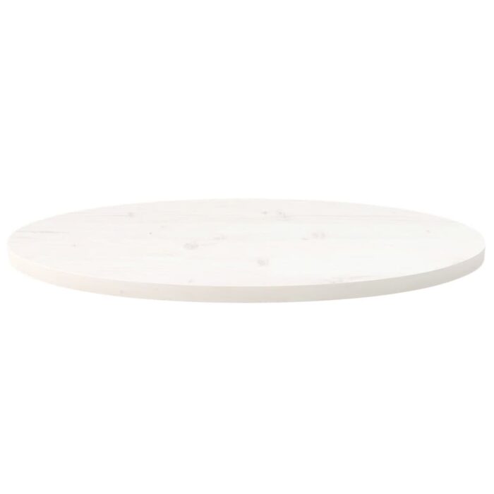 Dessus de table blanc 70x35x2,5 cm bois de pin massif ovale – Image 2