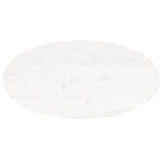 Dessus de table blanc 70x35x2,5 cm bois de pin massif ovale – Image 3