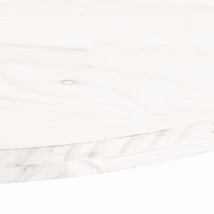 Dessus de table blanc 90x45x2,5 cm bois de pin massif ovale – Image 4