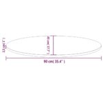 Dessus de table blanc 90x45x2,5 cm bois de pin massif ovale – Image 6