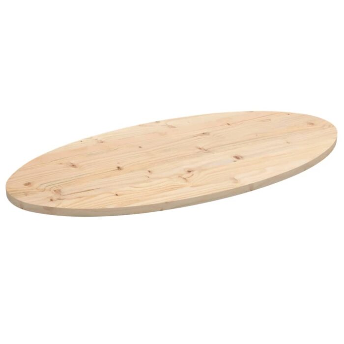 Dessus de table 110x55x2,5 cm bois de pin massif ovale – Image 1