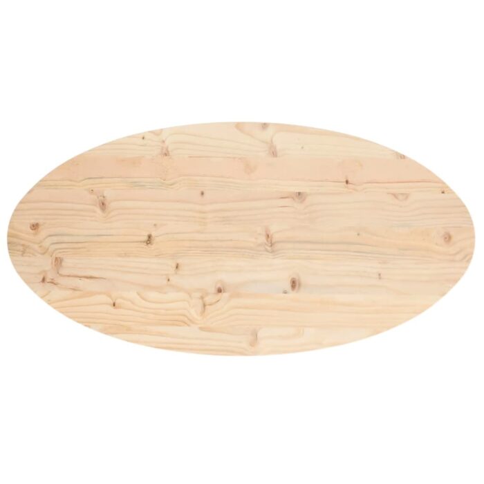 Dessus de table 110x55x2,5 cm bois de pin massif ovale – Image 3