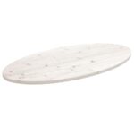 Dessus de table blanc 110x55x2,5 cm bois de pin massif ovale