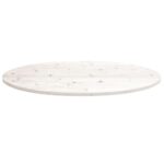Dessus de table blanc 110x55x2,5 cm bois de pin massif ovale – Image 2