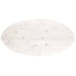 Dessus de table blanc 110x55x2,5 cm bois de pin massif ovale – Image 3