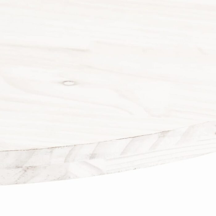 Dessus de table blanc 110x55x2,5 cm bois de pin massif ovale – Image 4