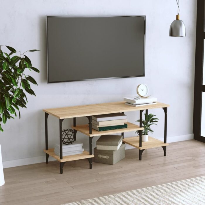 Meuble TV chêne sonoma 102x35x45,5 cm bois d'ingénierie – Image 1