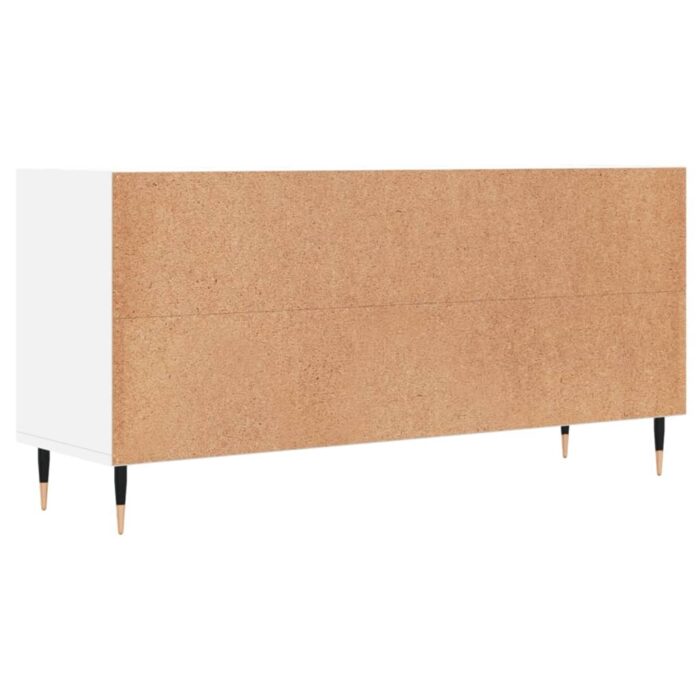 Meuble TV blanc 103,5x30x50 cm bois d'ingénierie – Image 4