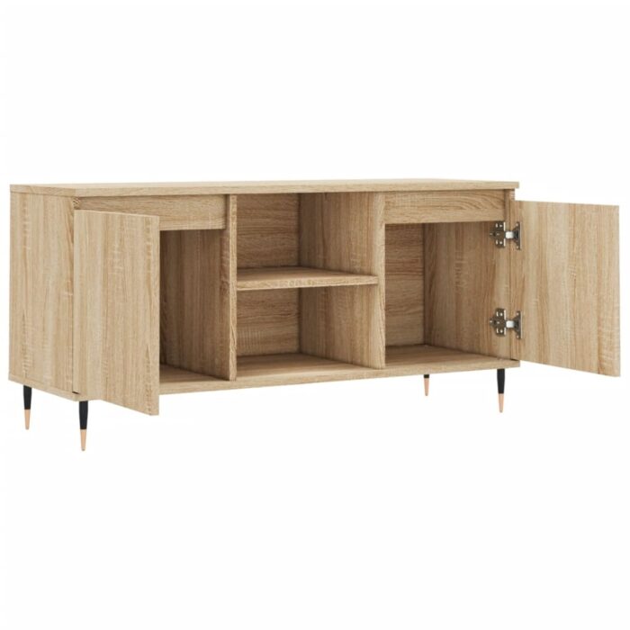 Meuble TV chêne sonoma 104x35x50 cm bois d'ingénierie – Image 4