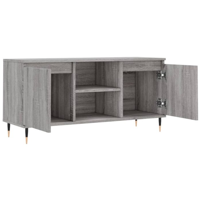 Meuble TV sonoma gris 104x35x50 cm bois d'ingénierie – Image 4