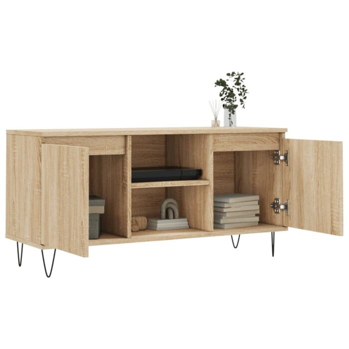 Meuble TV chêne sonoma 104x35x50 cm bois d'ingénierie – Image 2
