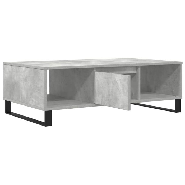 Table basse gris béton 104x60x35 cm bois d'ingénierie – Image 2