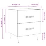 Tables de chevet 2 pcs blanc 40x35x47,5 cm bois d’ingénierie – Image 11