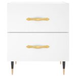 Tables de chevet 2 pcs blanc 40x35x47,5 cm bois d’ingénierie – Image 4