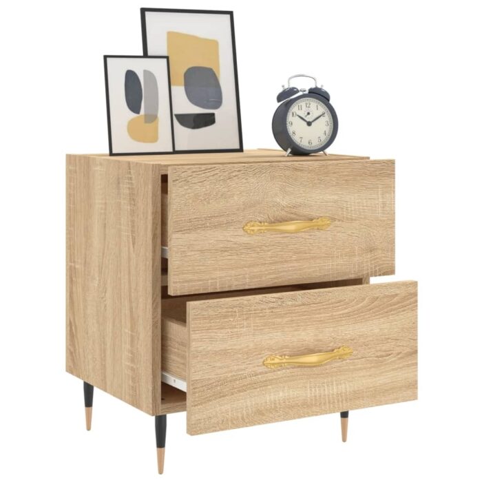 Table de chevet chêne sonoma 40x35x47,5 cm bois d’ingénierie – Image 2