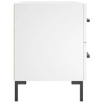 Table de chevet blanc 40x35x47,5 cm bois d’ingénierie – Image 5