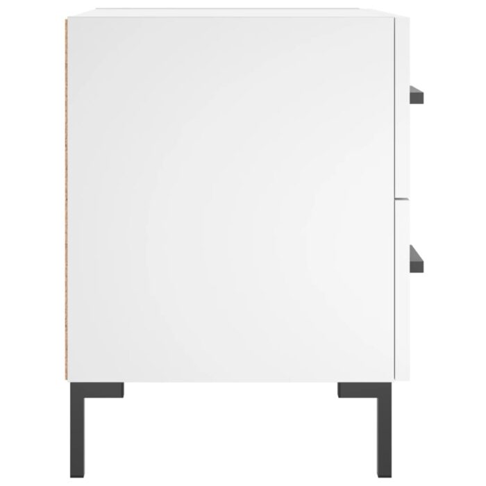 Table de chevet blanc 40x35x47,5 cm bois d’ingénierie – Image 5