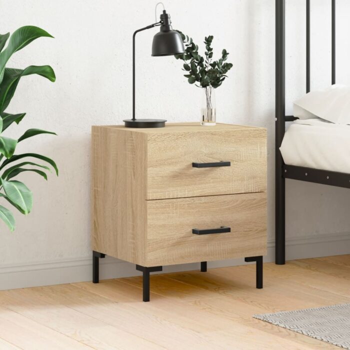 Table de chevet chêne sonoma 40x35x47,5 cm bois d’ingénierie – Image 1