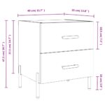 Table de chevet blanc 40x35x47,5 cm bois d’ingénierie – Image 10