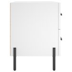 Table de chevet blanc 40x35x47,5 cm bois d’ingénierie – Image 5