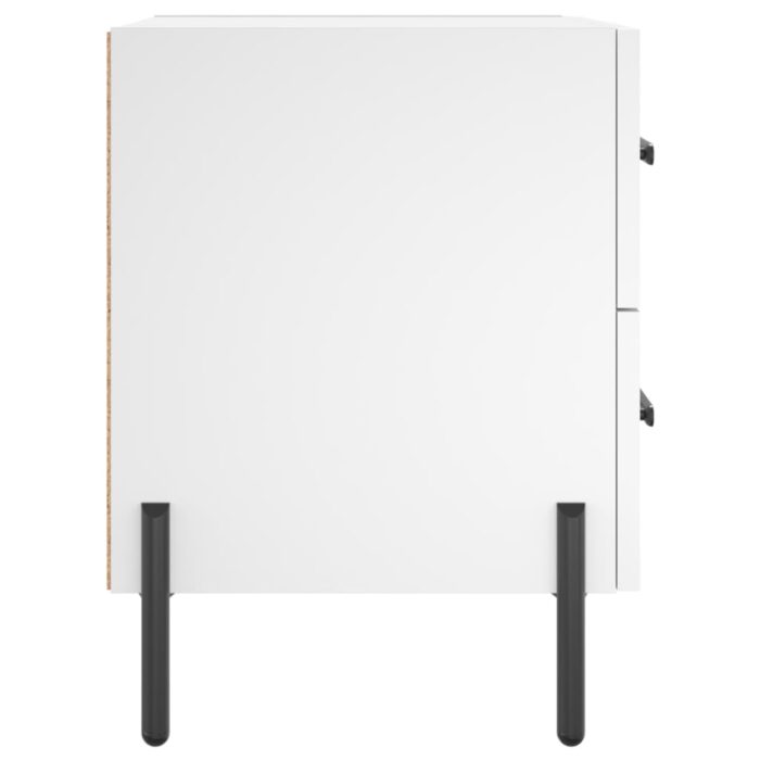Table de chevet blanc 40x35x47,5 cm bois d’ingénierie – Image 5
