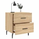 Table de chevet chêne sonoma 40x35x47,5 cm bois d’ingénierie – Image 2