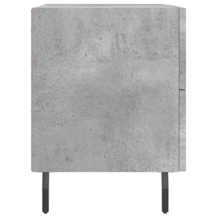 Table de chevet gris béton 40x35x47,5 cm bois d’ingénierie – Image 5