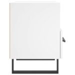 Table de chevet blanc 40x35x47,5 cm bois d’ingénierie – Image 3