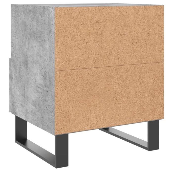 Table de chevet gris béton 40x35x47,5 cm bois d’ingénierie – Image 4