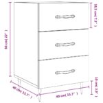 Table de chevet blanc 40x40x66 cm bois d'ingénierie – Image 10