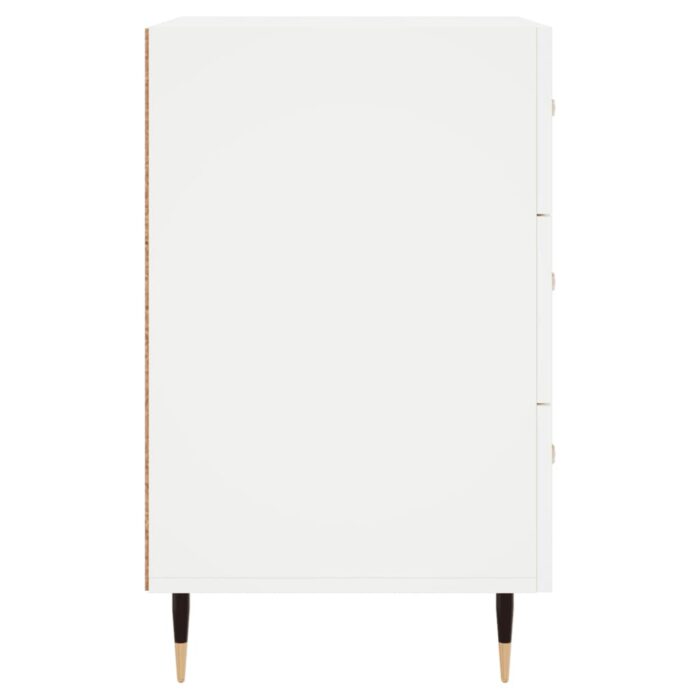 Table de chevet blanc 40x40x66 cm bois d'ingénierie – Image 4