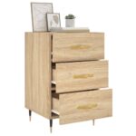 Table de chevet chêne sonoma 40x40x66 cm bois d'ingénierie – Image 2